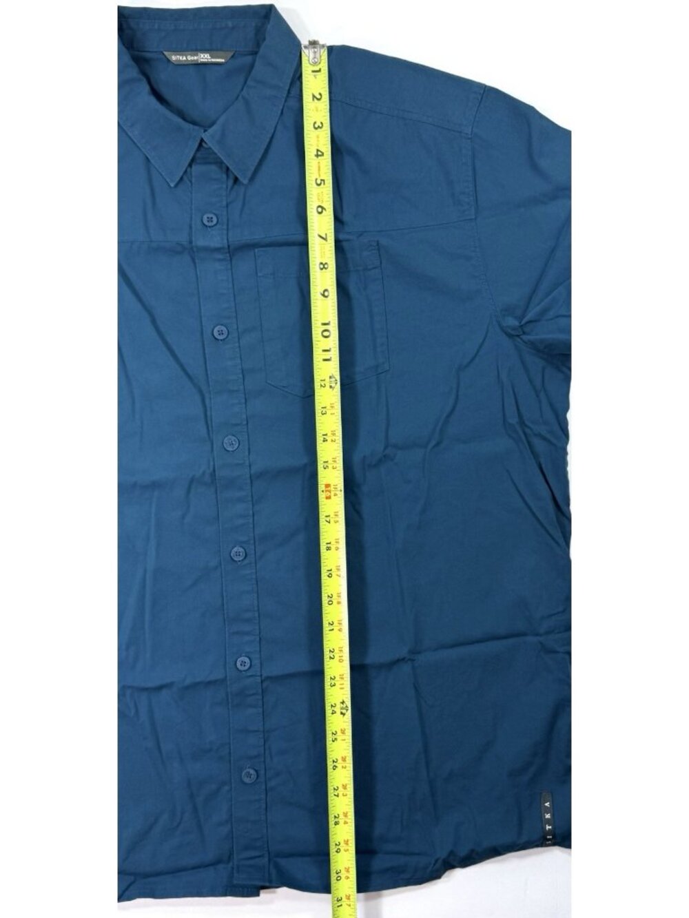 Sitka Mens Shop Shirt Short Sleeve Button Up Size 2XL Blue Outdoor Workwear - Picture 12 of 16
